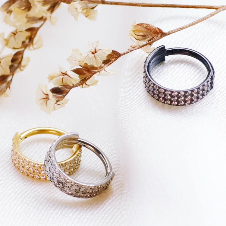 F136 Titanium piercing ZC Nose Rings Women Hinged Segment Septum Clicker Daith Earrings Hoop Cartilage Tragus Piercing Jewelry - AliExpress 36 - Image 3